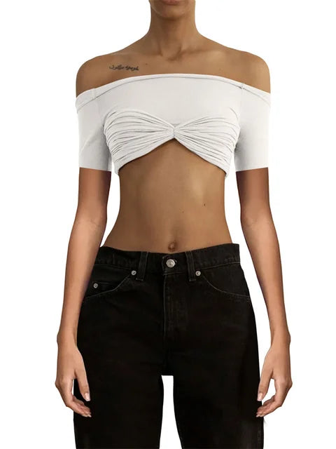 Short Sleeve Mesh Top Shirt for Off-shoulder See-through Knit Pullover Summer Sheer New T-shirt
