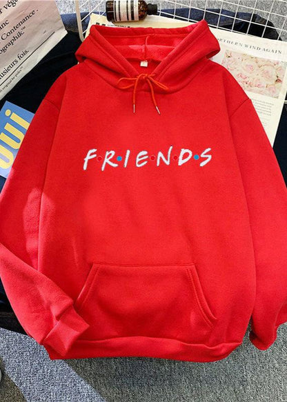 Friends Print Hoodie - Cozy Long Sleeve Sweatshirt