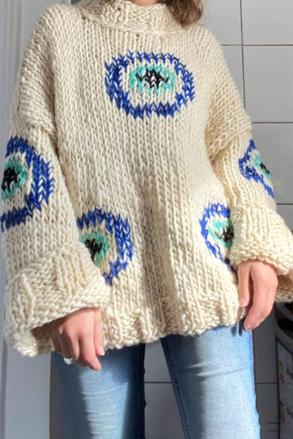 Street Circle Pattern Loose Sweater