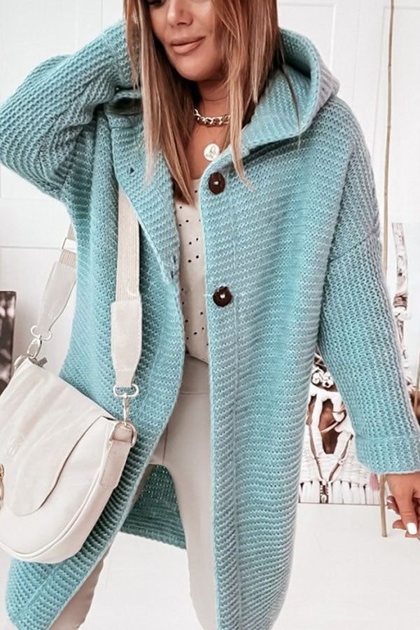 Hooded Knitwear Hood Collar Temperament Commuting Loose Cardigan Sweater