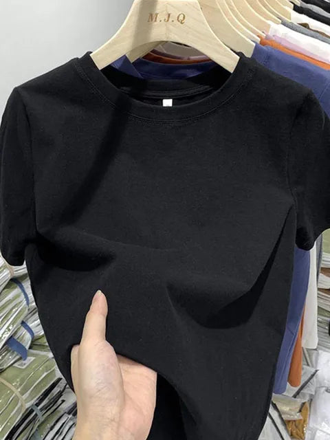 T Shirt T-shirt Woman Clothes Tops Cotton Tshirt Female Short Sleeve Spring Tee Y2k Top White
