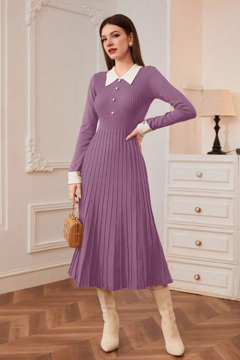 Knit A-line Sweater Dress