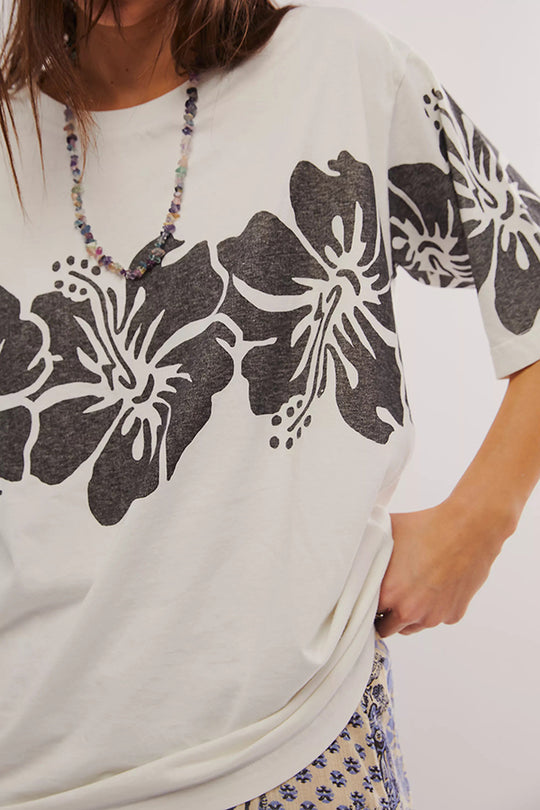 Print Loose Round Neck Short Sleeve T-shirt