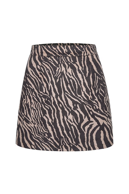 High-waist Zipper Autumn and Winter A-line Color Skirt