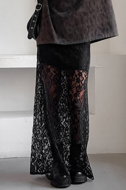 Lace Cutout A-line Skirt