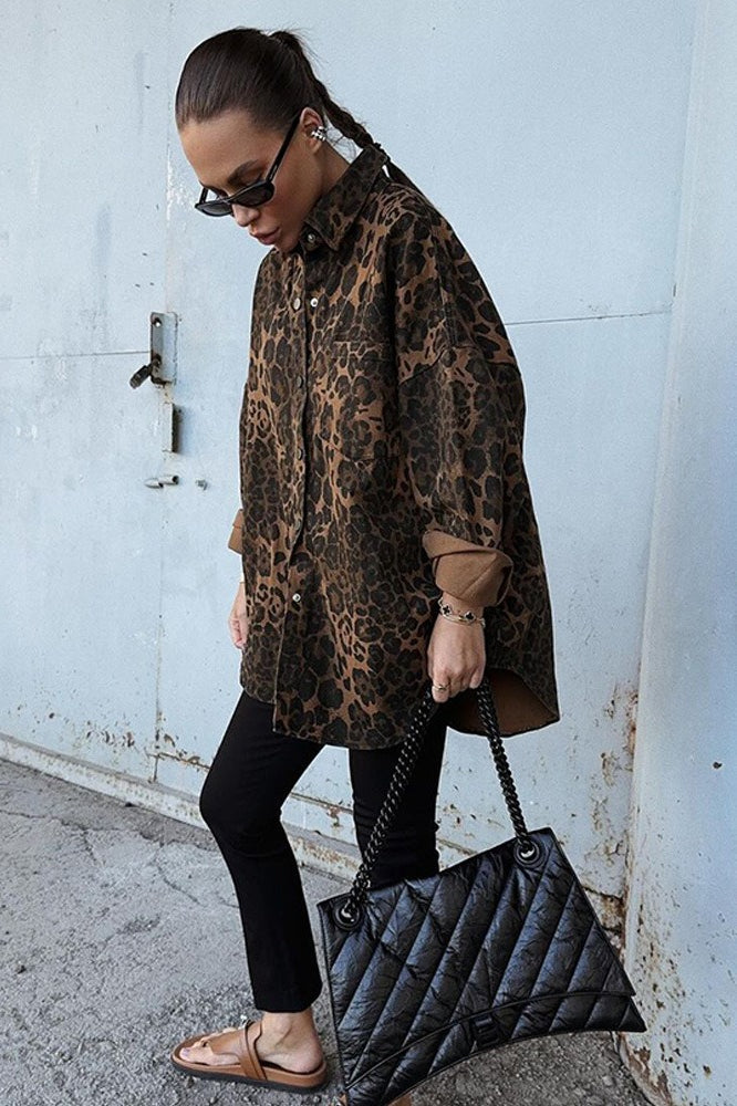 Autumn Leopard Print Blouse
