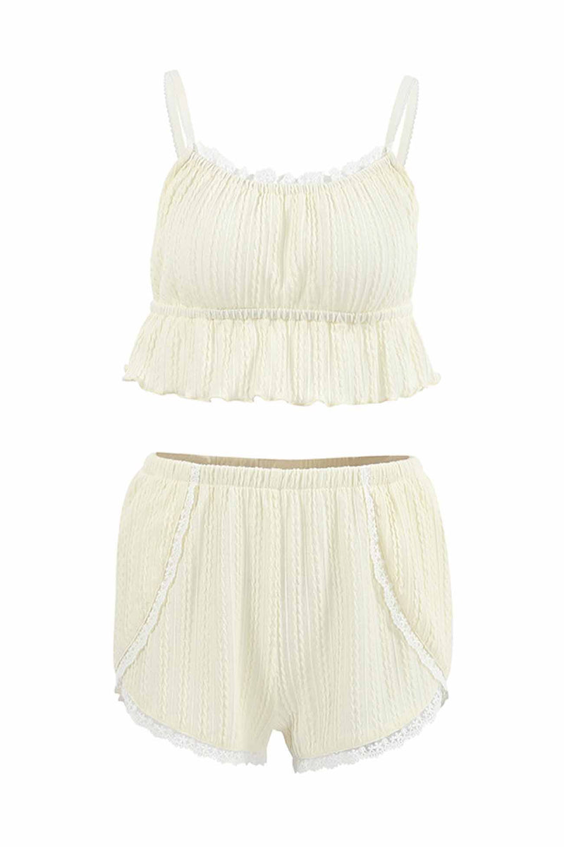 Lace Cami Top Shorts Loungewear Set