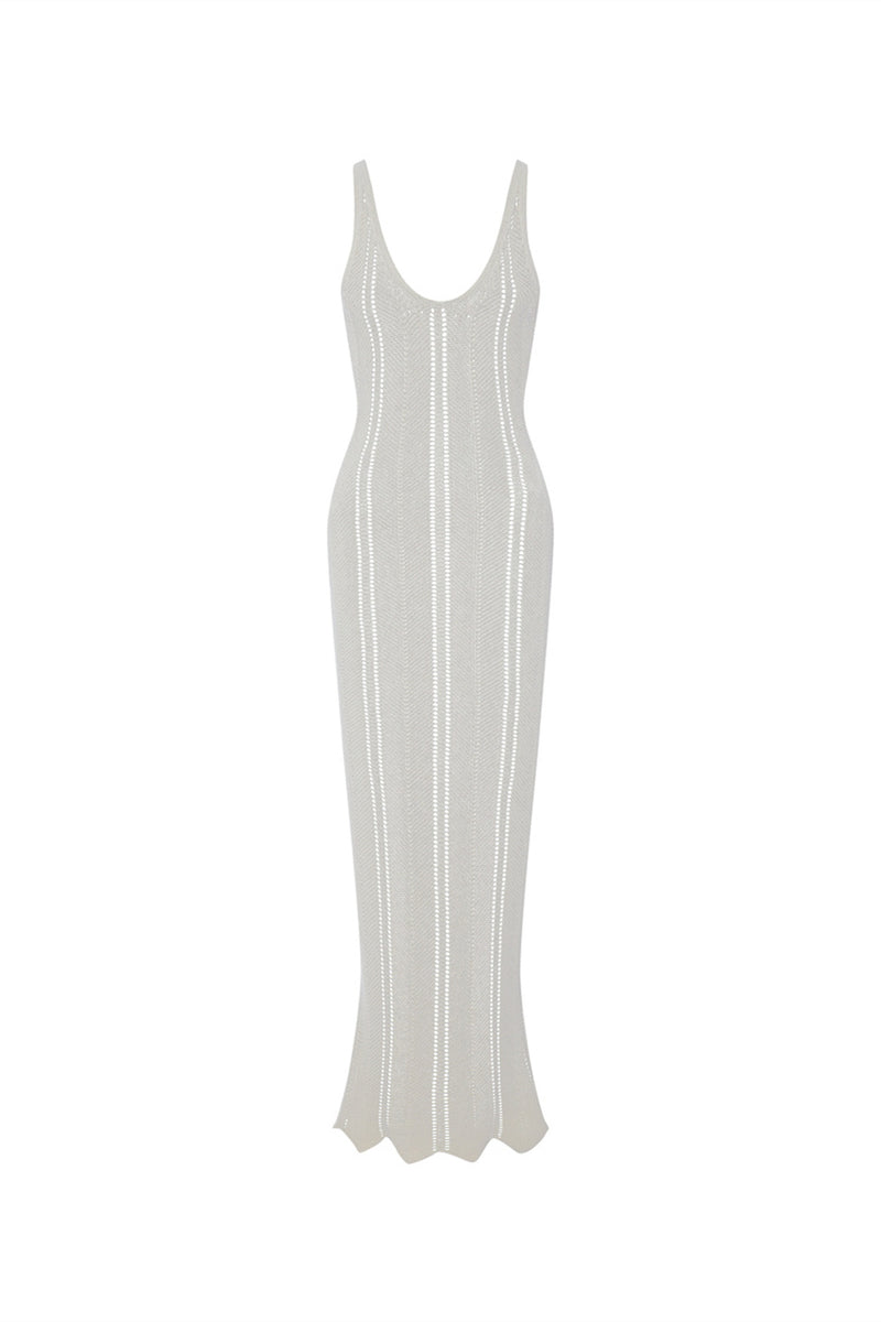 Rosalind Hollow Knit Backless Maxi Dress