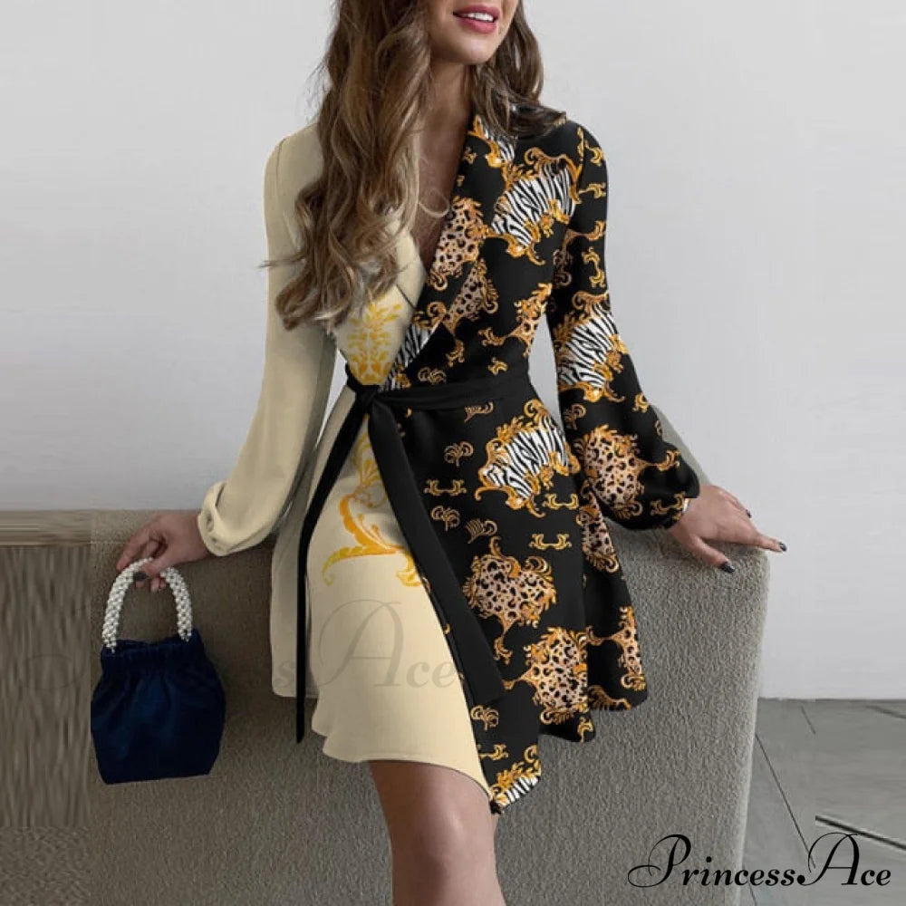 Belted Button Party Dress