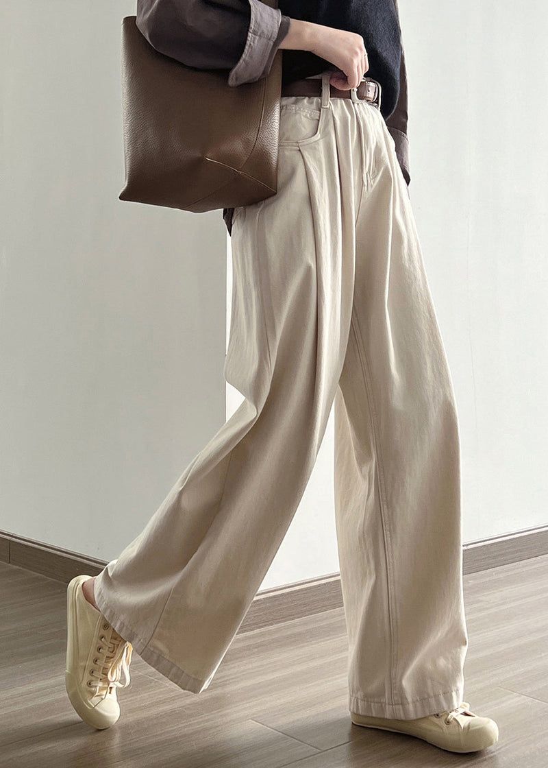 Boutique Khaki Pockets High Waist Denim Straight Pants Fall Af1006