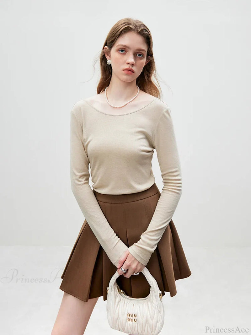 Big U - Shaped Collar Slim Simple Basic Sweater