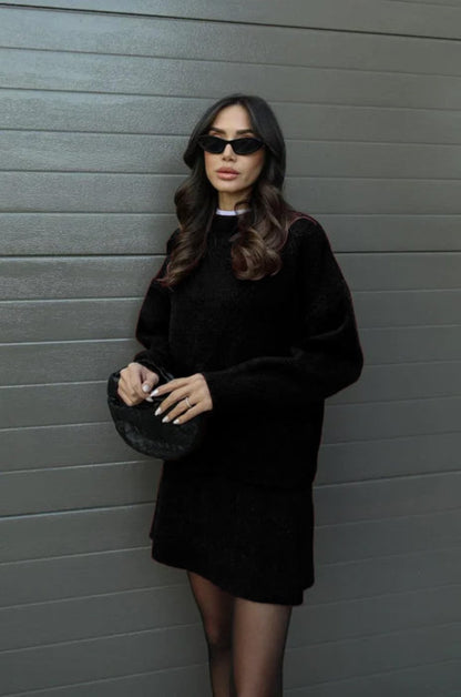 Cozy Knit Skirt Suit