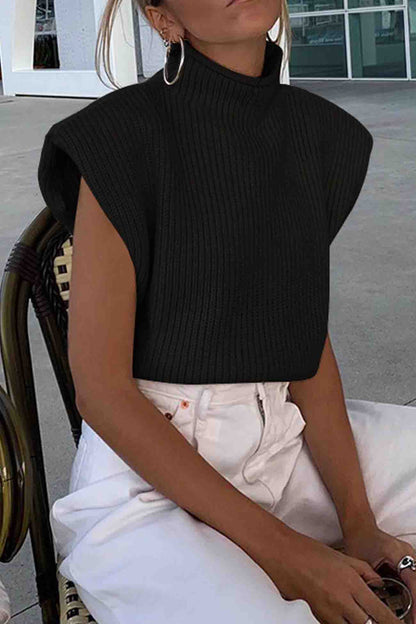 Mock Neck Sleeveless Sweater