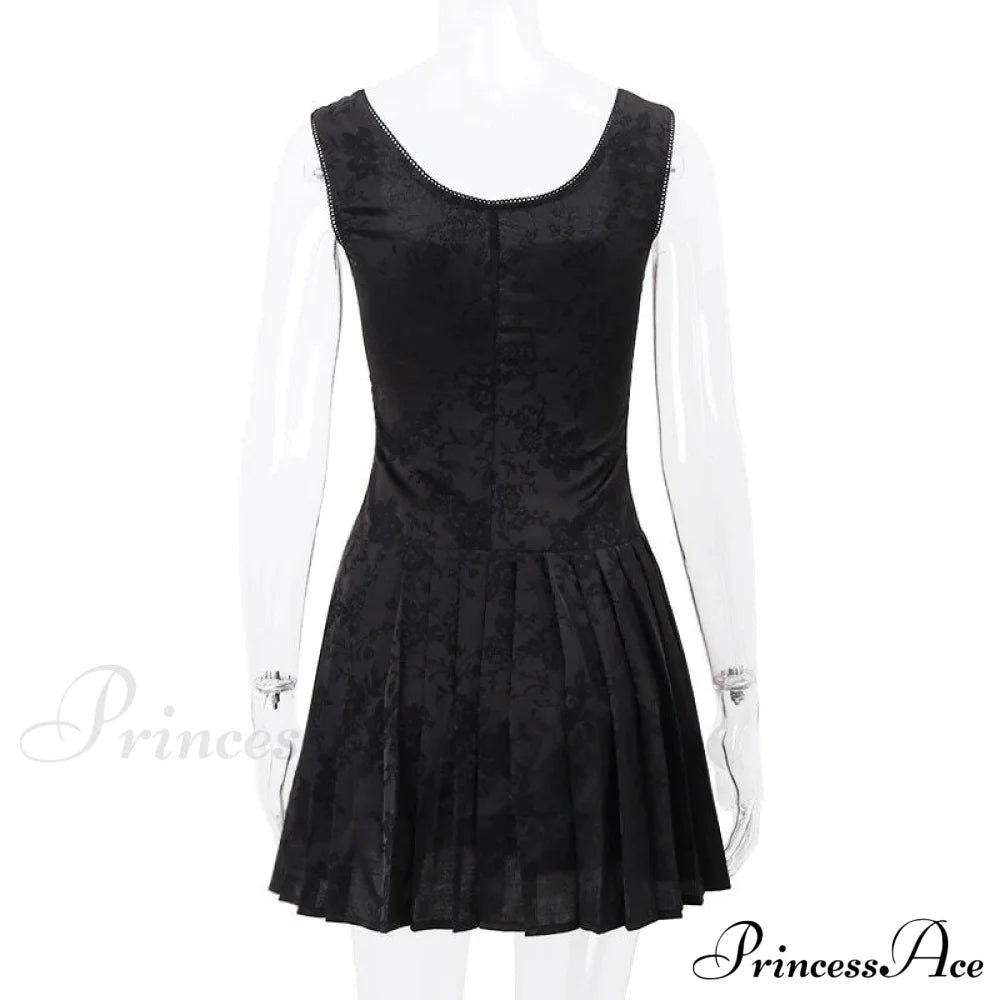 Black Front Stylish Lace-up Mini Dress