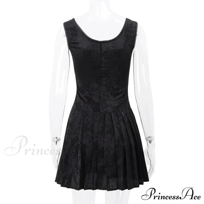 Black Front Stylish Lace-up Mini Dress