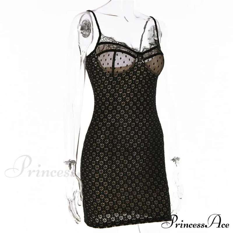 Black Lace Stylish Layered Maxi Dress