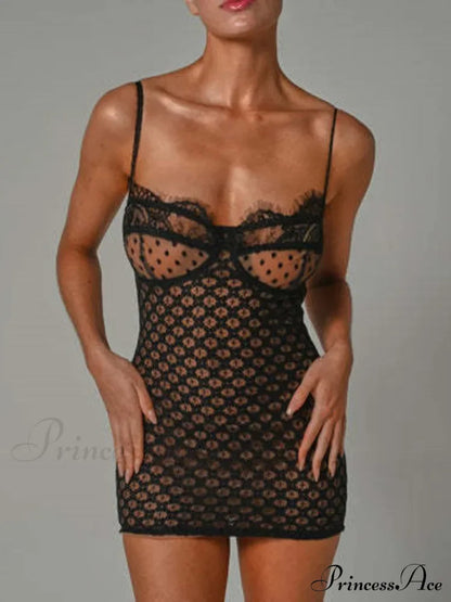 Black Lace Stylish Layered Maxi Dress