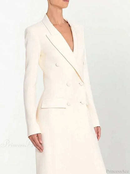 Blazer Notched Collar Double-breasted Overcoat