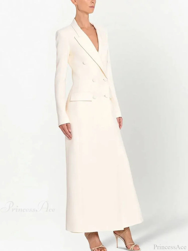 Blazer Notched Collar Double-breasted Overcoat