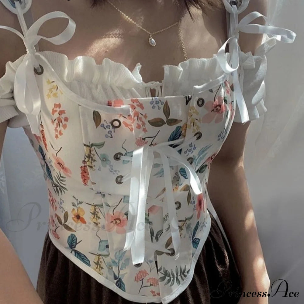 Blouse High Flowered Street Halter Top Design Designer for - Party Corset - Clubwear