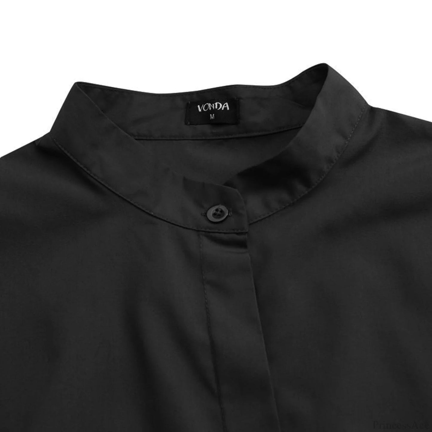 Blouse Office Arm - V Button Flare Up White Neck Blouse