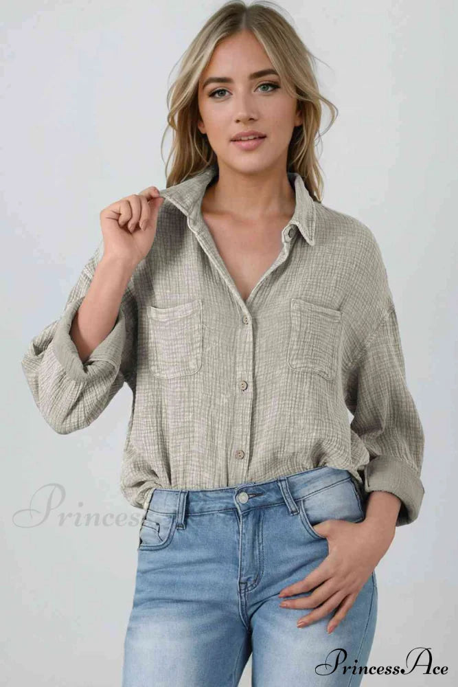 Blouse Textured With Buttons