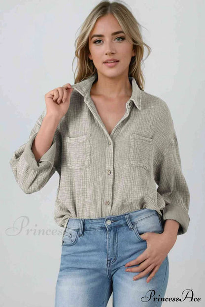 Blouse Textured With Buttons