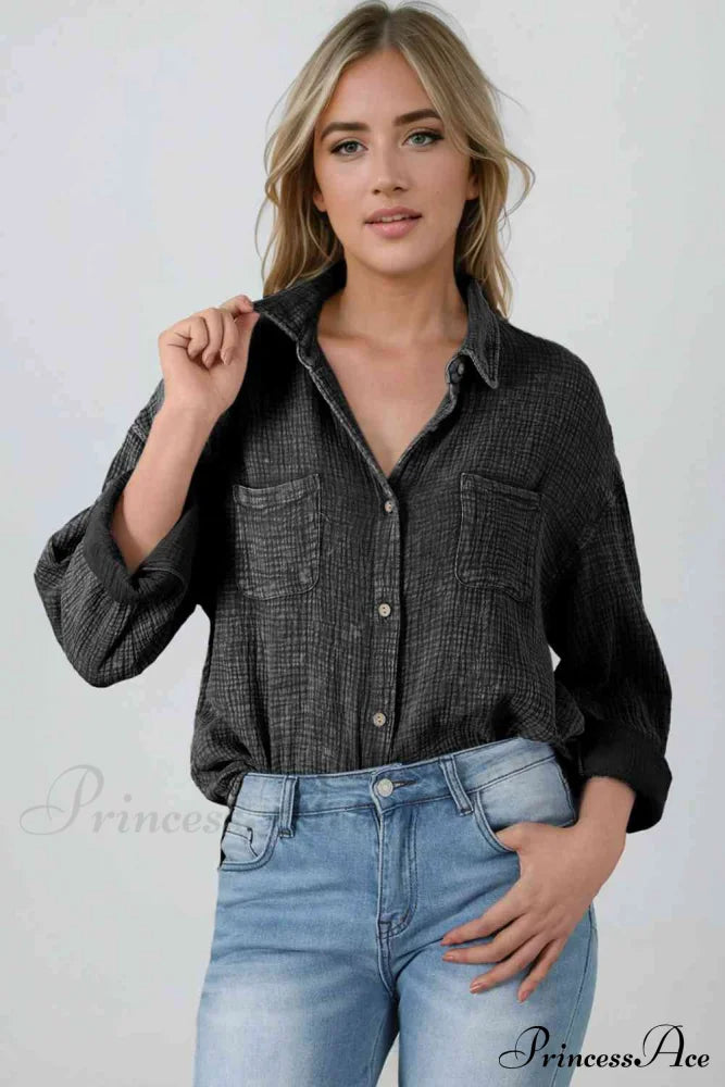 Blouse Textured With Buttons