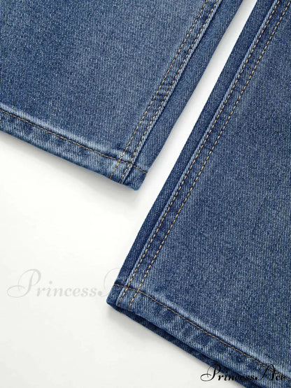 Blue Denim Graceful Cargo Mini Skirt