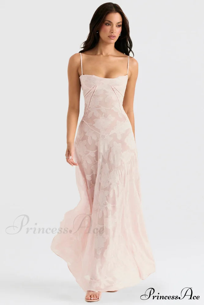 Blush of Elegance Charming Lace Maxi Dress