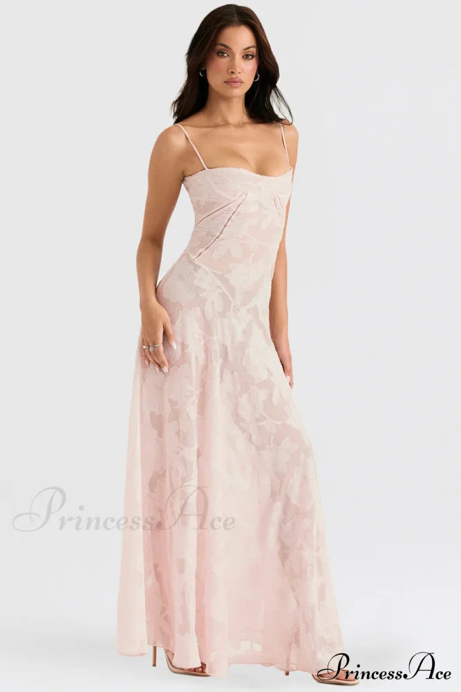 Blush of Elegance Charming Lace Maxi Dress