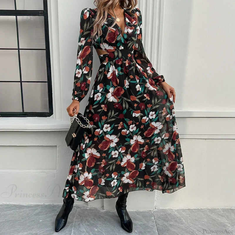 Beach Deep V Neck Maxi Dress