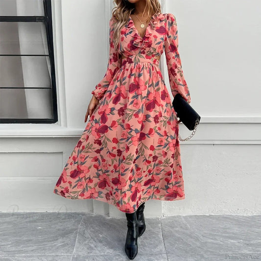 Beach Deep V Neck Maxi Dress