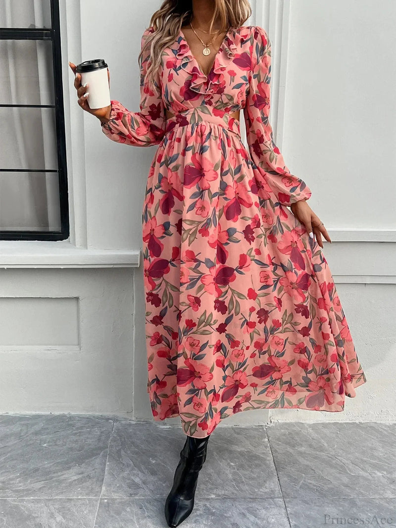 Beach Deep V Neck Maxi Dress