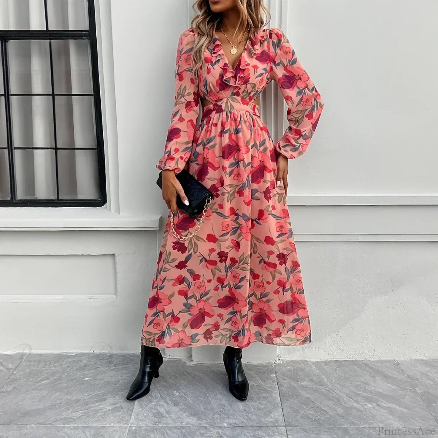 Beach Deep V Neck Maxi Dress