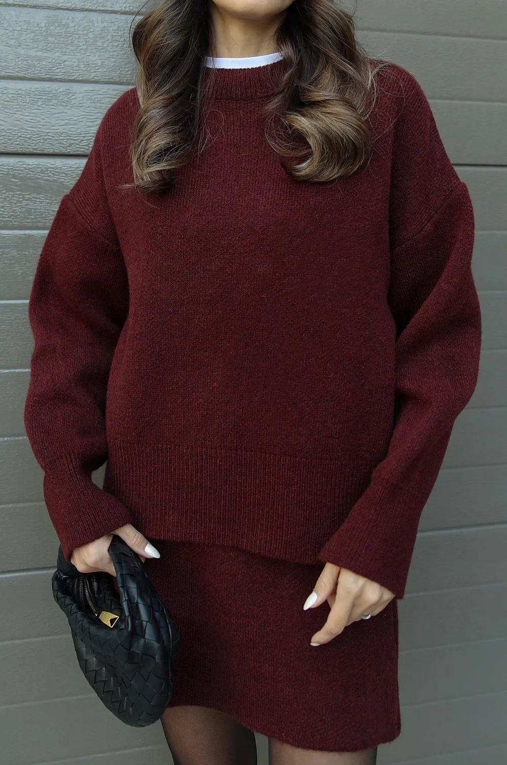 Cozy Knit Skirt Suit