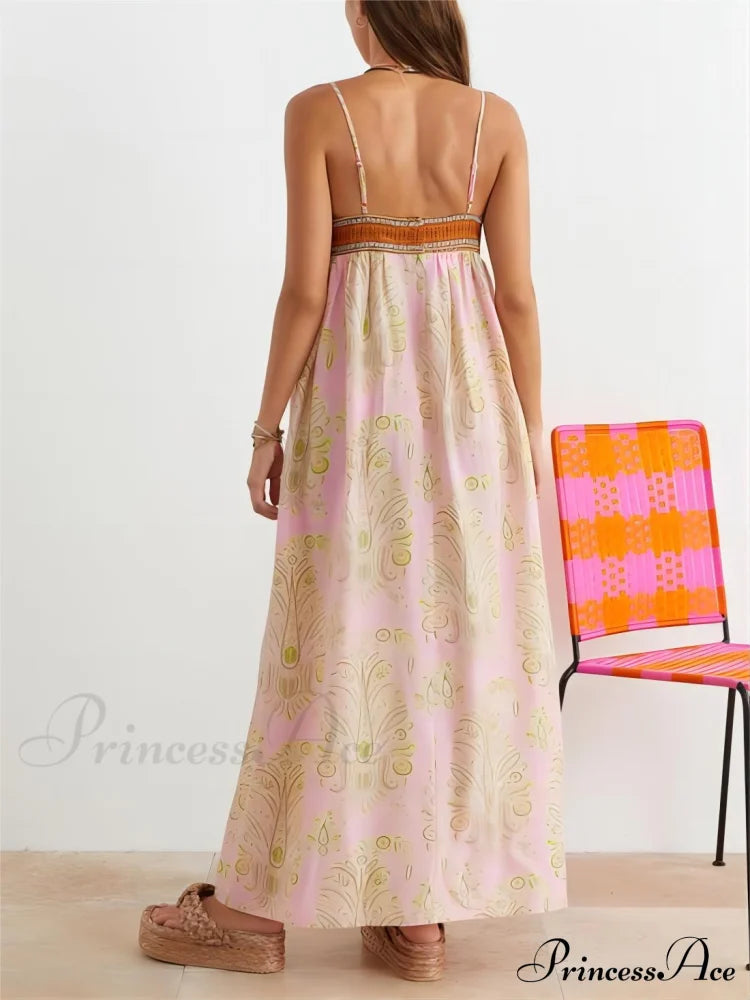 Bosnian Folk Charming Thin Strap Midi Dress