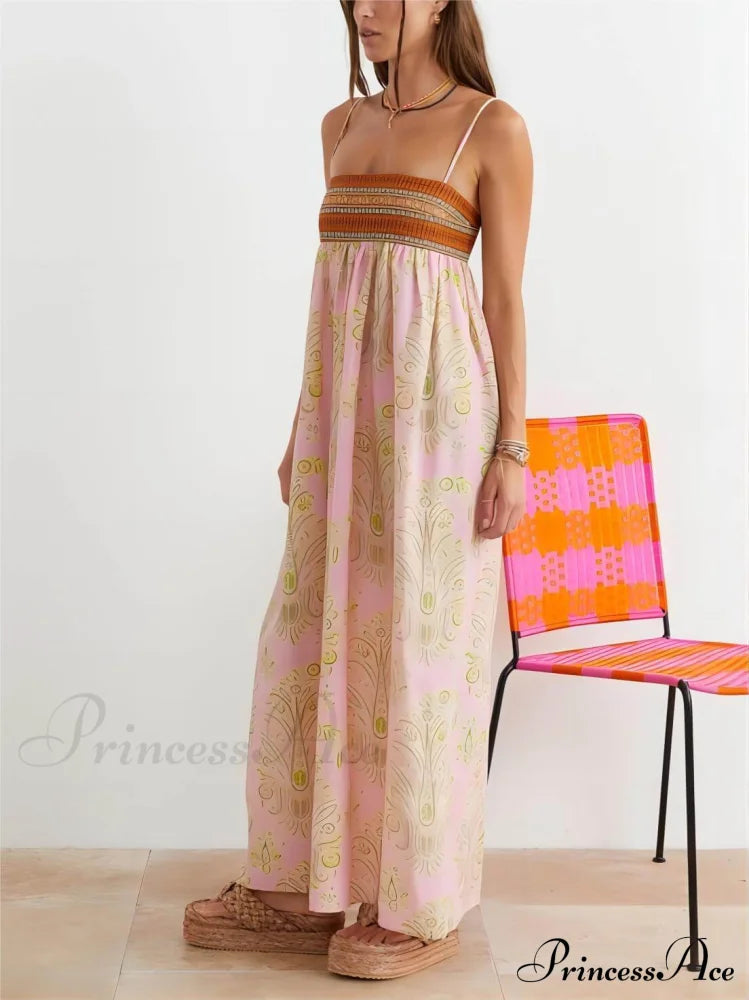 Bosnian Folk Charming Thin Strap Midi Dress