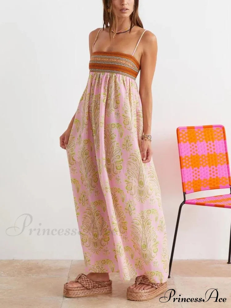 Bosnian Folk Charming Thin Strap Midi Dress