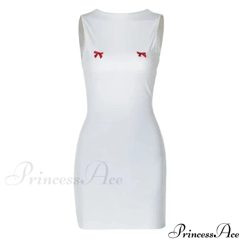 Bows Open Back Charming Sleeveless Mini Dress