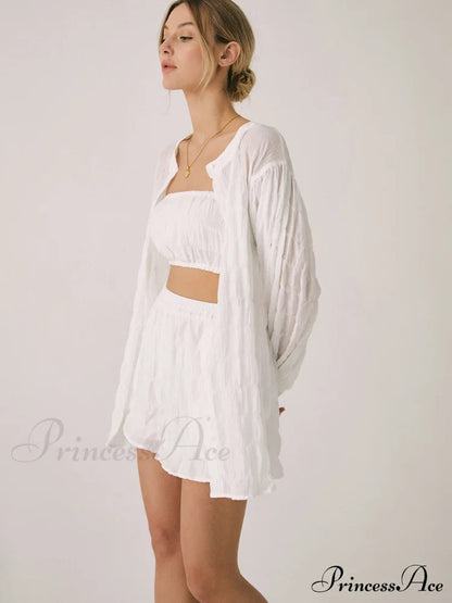 Breathable Three Graceful Piece Shorts Set