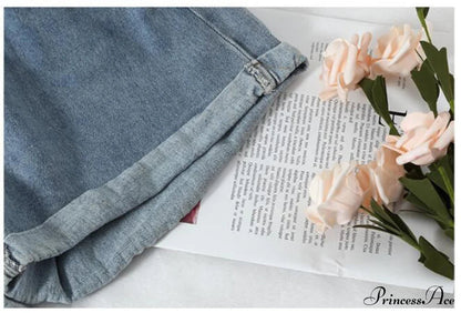 Brief Warm-season Waist Elastic Leg High Jeans Shorts Waist Denim Wide Loose Size Plus Female