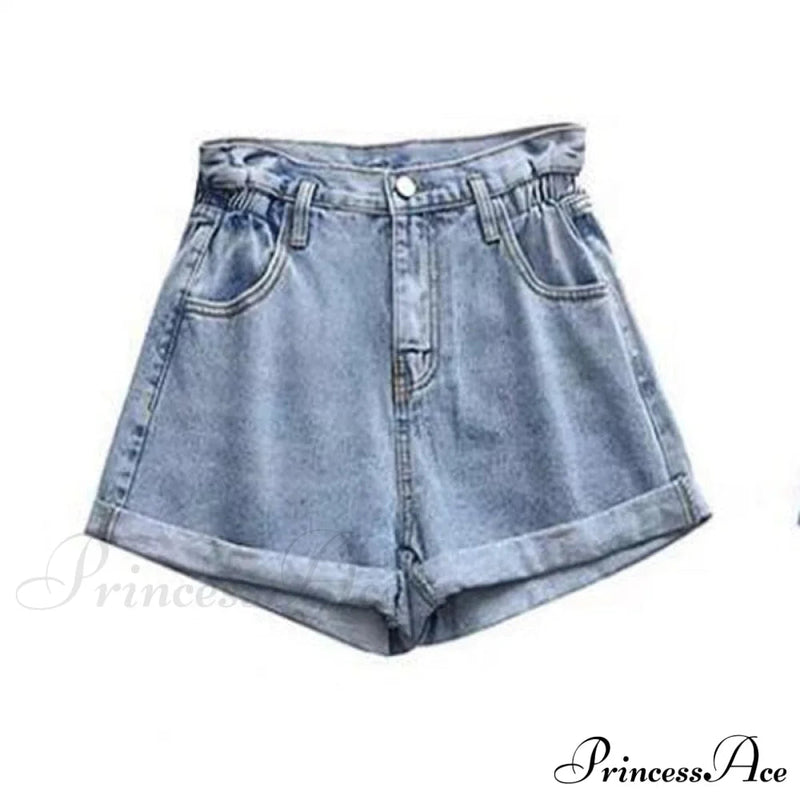 Brief Warm-season Waist Elastic Leg High Jeans Shorts Waist Denim Wide Loose Size Plus Female