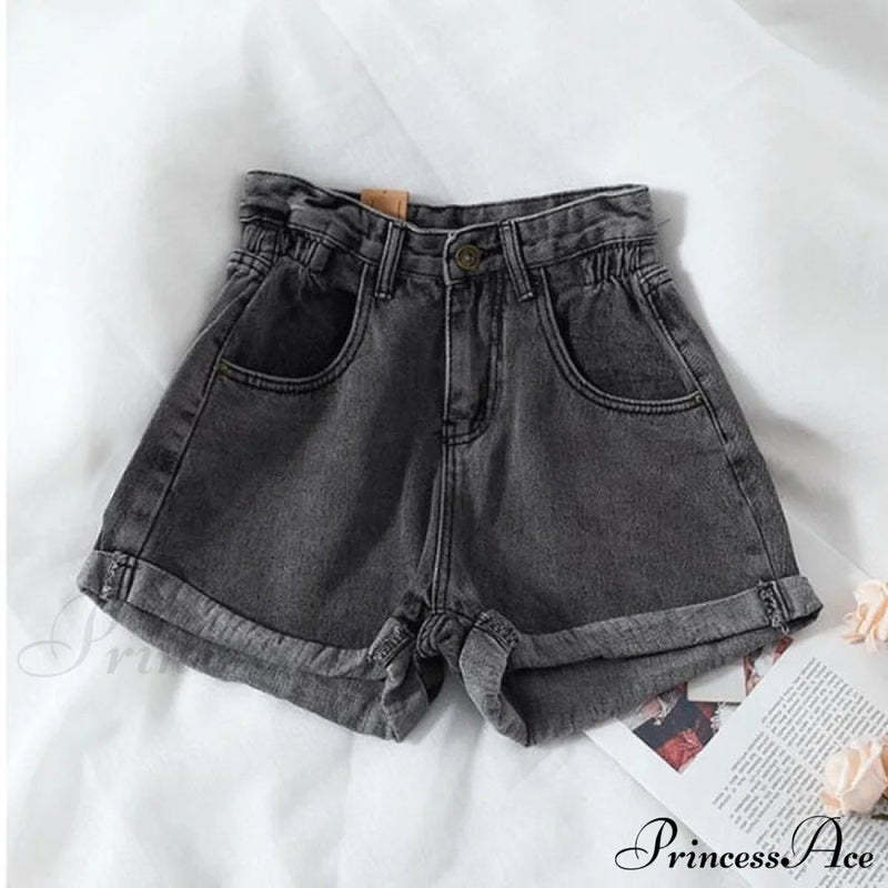 Brief Warm-season Waist Elastic Leg High Jeans Shorts Waist Denim Wide Loose Size Plus Female