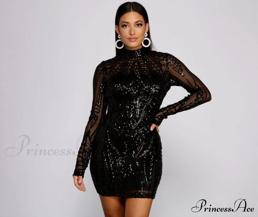 Bring the Drama Charming Sequin Mini Dress
