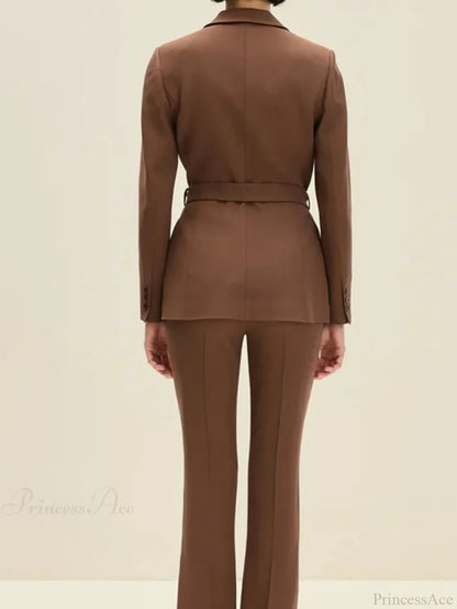 Brown Single Breasted Suit Coat