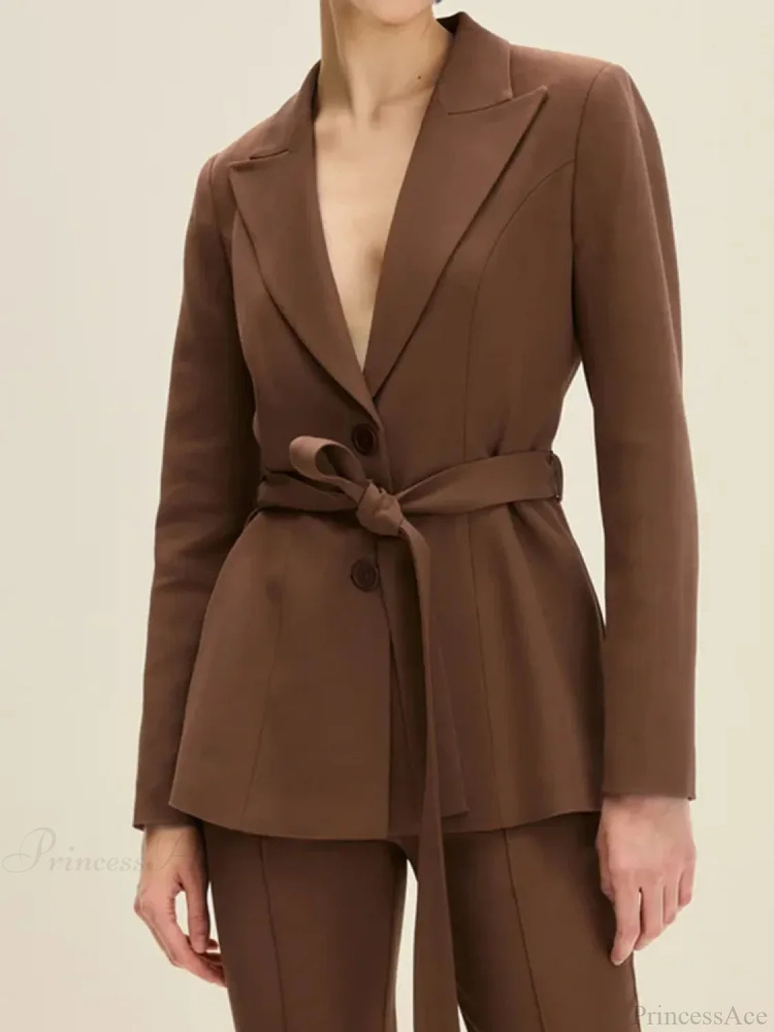 Brown Single Breasted Suit Coat