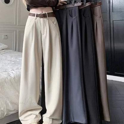 Brown Suit Baggy Office Pants