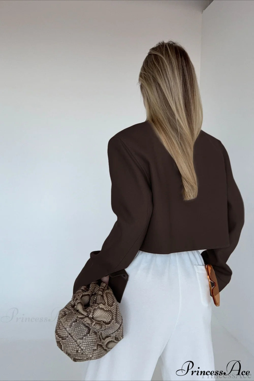 Brown Zip Short Jacket Coat