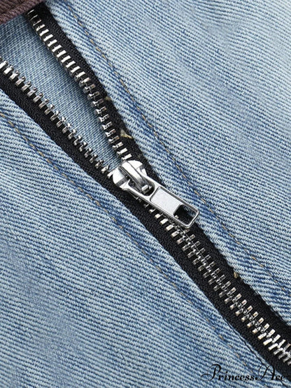 Buckle Belt Pu Black Mini Skirt